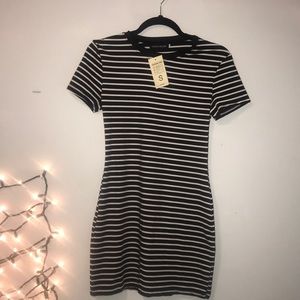 Black Striped T-shirt Dress